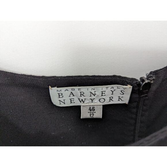 Barneys New York Womens Short Sleeve Solid Midi Dress Black Size 46/12 - Picture 5 of 12